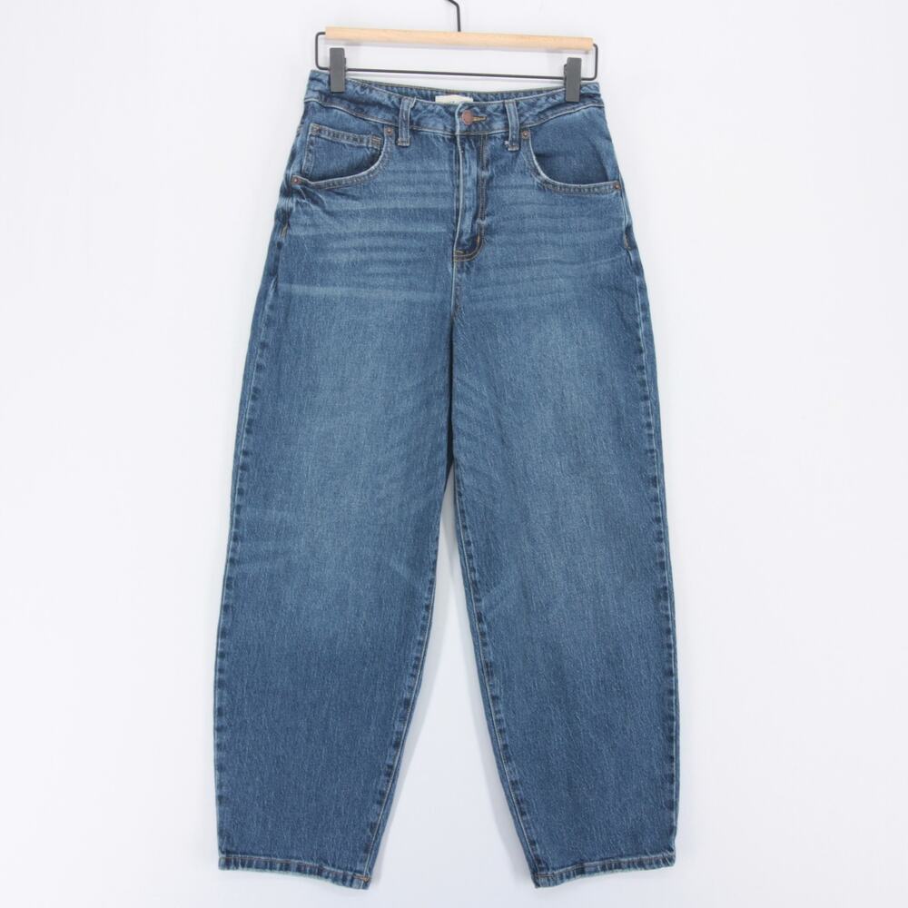 Oliver Logan Harlow Jeans Womens 26 Blue High Rise Barrel Leg Crop Stretch